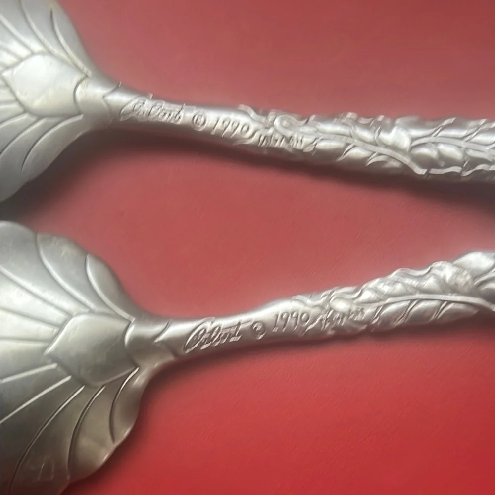 VTG 90s Arthur Court Salad Server Set with Rabbits